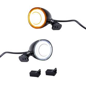 Fbaz000212 Motoparacc Switchback Front Bullet Led Turn Signals With Relocation Kit Harley 1986-2023