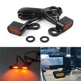 77usa Motorshop 550743536767 Mini Led Turn Signal Indicator Amber Light Blinker Lamp Handlebar Kit Motor