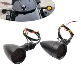 Motorshop168 212500233011 2x Motorcycle Turn Signals Light For Harley Super Glide Fxd Dyna Low Rider Black