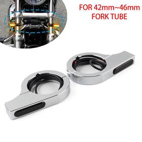 Motorshop168 312365574547 Motorcycle Chrome Led Fork Turn Signal Light Indicator Amber For Harley Touring