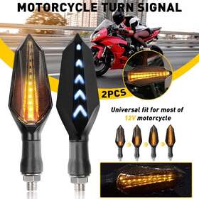 Mtc-zxd-kc038-eae-autoparts Mpp 2x Motorcycle Led Flowing Turn Signal Light Indicator Blinker Lamp Amber/blue Us