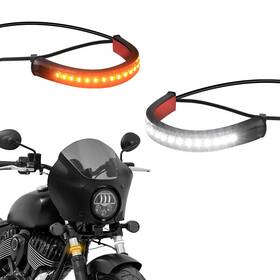 Nthreeauto Fban3mp25079 Universal Motorcycle Led Turn Signal Light Strip White Amber