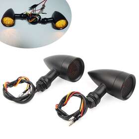 Oginodaisukeus 920001756136 Motorcycle Turn Signal Amber Led Blinker Indicator Light For Harley Honda Black