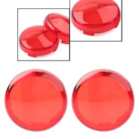 Onestart 550755379864 2 Turn Signal Lens Light Cover Guard For Harley Touring Softail Dyna Red
