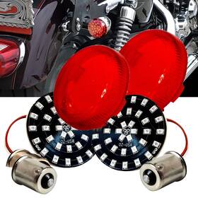 Dsl-04c Oz-usa Red Led Insert Rear Turn Signal 1156 Bulb Socket Lens Dyna Sportster Softail