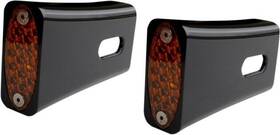 909108b Pro-one Performance Fender Strut Led Marker Lights Black Amber For Harley Softail 1984-2017