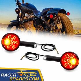 Ed201 Racerspares Rear Turn Signals Led Amber Light Fit For Harley Sportster Xl 883 1200 1992-2022