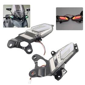 Raimukurijinusa 550746652679 Front Turn Signal Light Indicator Lamp Flowing Fit Yamaha Xmax 300 23-24 Red