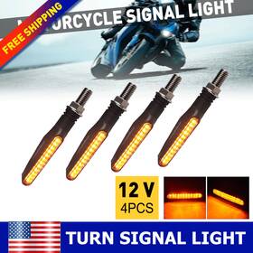 Wwd-mtcd-86451 Refitting-auto-part 4x Motorcycle Led Turn Signal Indicator Clear Yellow Amber Lights 24 Smd Bright