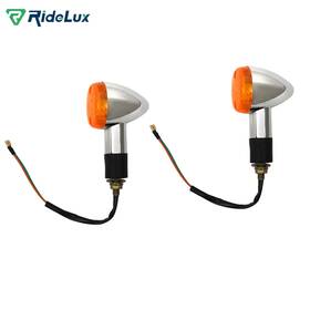R1429395 Ridelux 2 Amber Chrome Front Rear Turn Signal Blinker Indicator Light For Kawasaki