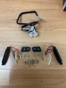 Fr165ch Rizoma Iride Turn Signal Led - Amber / Red Chrome
