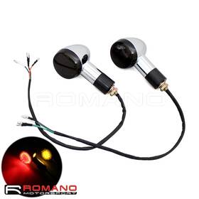 Tsl-350r-chsk-rd Romanomotorcycle Integrated Rear Turn Signals Blinker Brake Led Light With M10 For Boulevard M90 M50