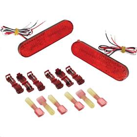 16-119r Show Chrome Red Led Marker Lights For Fits Can-am And Victory