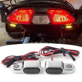 Sixabcus 550725603036 Mini Motorcycle Led Turn Signals Blinker Light Indicator Amber Lamp Silver Pair