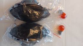 Tzs-fts-008-bl-str-s Smt Front Turn Signals Smoke Str Lens Bulbs Fit Suzuki 1999-2007 Hayabusa Gsxr1300