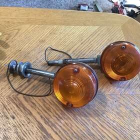 Ey61445 Stanley Pair Vintage Motorcycle Turn Signal Lens 61445 Japan