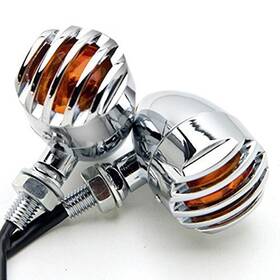 Tsk174153 Taswk Chrome Heavy Duty Motorcycle Turn Signals Bulb Indicators