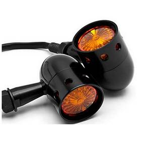 Taswk Tskml026 Motorcycle Turn Signals Blinker Lights Amber Lens For Softail Black