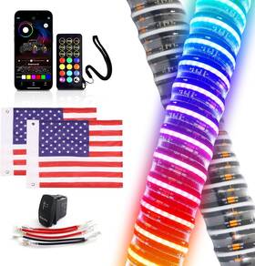 Tvr-wl-4ft-br-spiral-g5-2pc Tavaray 2pcs 4ft Cob Fat Whip Lights App And Remote Led For Side