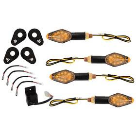 2159290007 Tusk Led Turn Signal Kit Style 5 Standard Black Adapter Plate