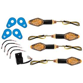 2159290018 Tusk Led Turn Signal Kit Style 5 Standard Blue Adapter Plate