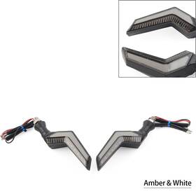Twoagain 550721131908 Us 2x Moto Flasher Led Turn Signal Lights Amber Blinker Drl For Honda White