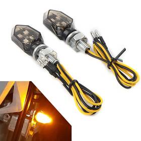 Twoagain 550721988274 2 Pcs Mini Motor 12v 5-led Turn Signals Blinker Light Indicator Amber Lamp
