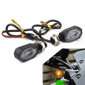 Twoagain 550725498175 2pcs Mini Motor 12v Led Turn Signal Blinker Amber Light Indicator Dirt Bike