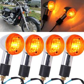 Mall2172unooo14oo Twom 2-1f 4pcs Motorcycle Turn Signal Bulb Light Indicator Blinker Handlebar Amber Yellow