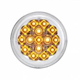 37118 United Pacific Turn Signal Light 15 Led 2 3/8 Inch Amber Led/clear Lens