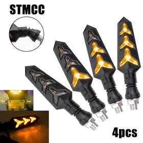 14mts013-un999 Vg 4pcs Motorcycle Led Turn Signal Indicator Blinker Amber Lights Universal Durable