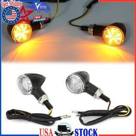 Ts-162-blkc Vipjq Universal Small Bullet Motorcycle Turn Signal Blinker Indicator Lights Black Yu