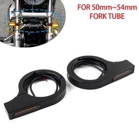 Waterttth 232145257265 2x Motorcycle Led Forkturn Signal Light Indicator Amber Fit Harley Touring Dyna