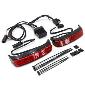 Hzmt450-003-bk Xinyun Spare Parts Red Black Housing Lens Led Saddlebag Brake Turn Light For Harley 2014- Flhr