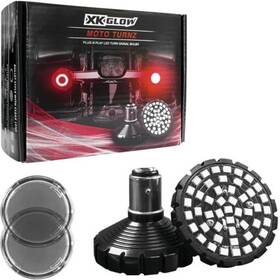 Xk1157f-rr-s Xk Glow Xkglow Led Turn Signal And Lens Kit Flat - Dual Red Smoked White