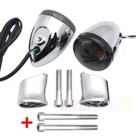 Xt Market Us-mt224020st-cd 224021-cdsk For Harley 02-17 Fxd Flst 18-later Softail Smoke Rear Turn Signal Short Arm Kit