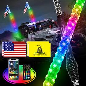 L1-whip Yiswhis Super Bright Colorful Rgb Led Whip Light Chasing Lighted Lights 4ft 2pc