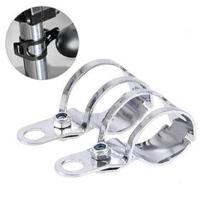 Zdl-kabusikikaisya1989usa 612075690859 Turn Signal Light Mount Bracket Silver Fork Ear Clamp Holder Fit Harley Chopper