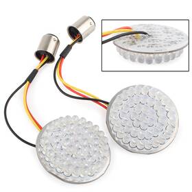 Ztg 550723790974 Pair 2 Inch 48-led Turn Signal Light Bulb Lamp For Harley Bobber Chopper Cafe