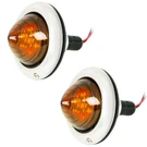 (2) Custom Baby Bullet Tail Lights - Park/turn/clearance Amber/amber Hot Rat. Fixed Price $137.95.