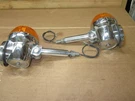 Chrome Oem Front Turn Signal Set For Suzuki GT750 GT550 GT380 1974 - 1977 Tested. Fixed Price $48.00.
