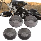 4X 3.2" Smoke Turn Signal Light Lens Cover Front Rear For Harley Touring Softail. Fixed Price $12.99.