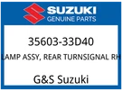 Suzuki Oem Part 35603-33D40 Lamp Assy, Rear Turnsignal,. Fixed Price $314.26.