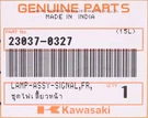 Genuine Kawasaki Signal Lamp Assembly Part Number 23037-0327. Fixed Price $53.99.