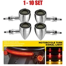 Motorcycle Amber&red Lamp Chrome Led Bullet Turn Signal Brake Light Blinker 4-40. Fixed Price $45.99.