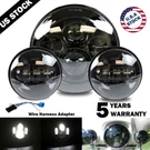 Black 7" Inch Led Projector Headlight + Passing Lights Fit For Harley Touring 3X. Fixed Price $50.96.