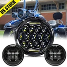 7" Inch Led Drl Headlight + Passing Lights For Harley Davidson Touring Road King. Fixed Price $50.30.