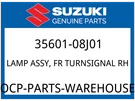 Suzuki Oem Part 35601-08J01 Lamp Assy,fr Turnsignal Rh. Fixed Price $83.95.