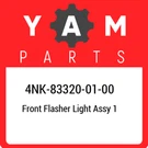 4NK-83320-01-00 Yamaha Front Flasher Light Assy 4NK833200100, New Genuine Oem. Fixed Price $120.76.