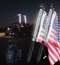 2X 2FT Pure White Led Spiral Whip Light Flag Pole W/ Spring Base Switch Utv Atv. Fixed Price $124.98.